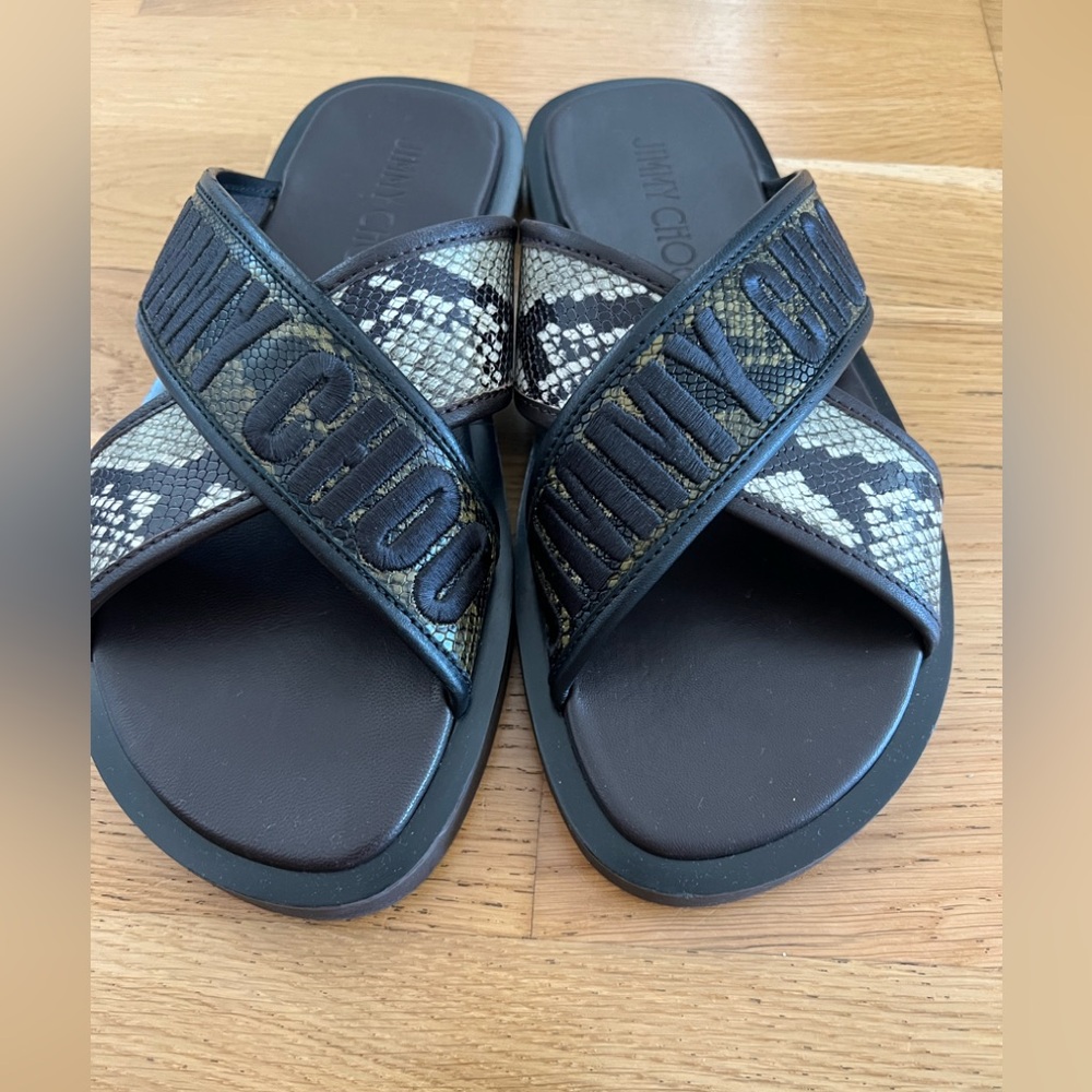 Jimmy Choo Leather Slippers Sliders